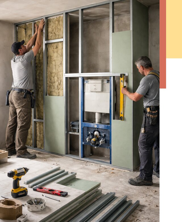 Установка сантехнических перегородок в Удомле от 8831 руб. | ОТДЕЛОЧНИК-Дмл