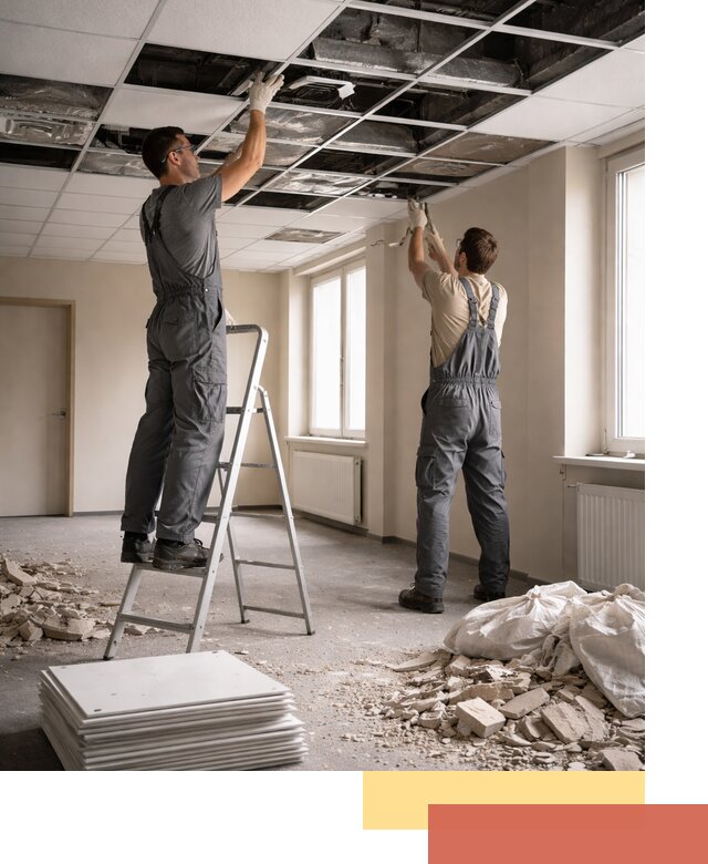 Демонтаж потолков Армстронг профессионально в Удомле