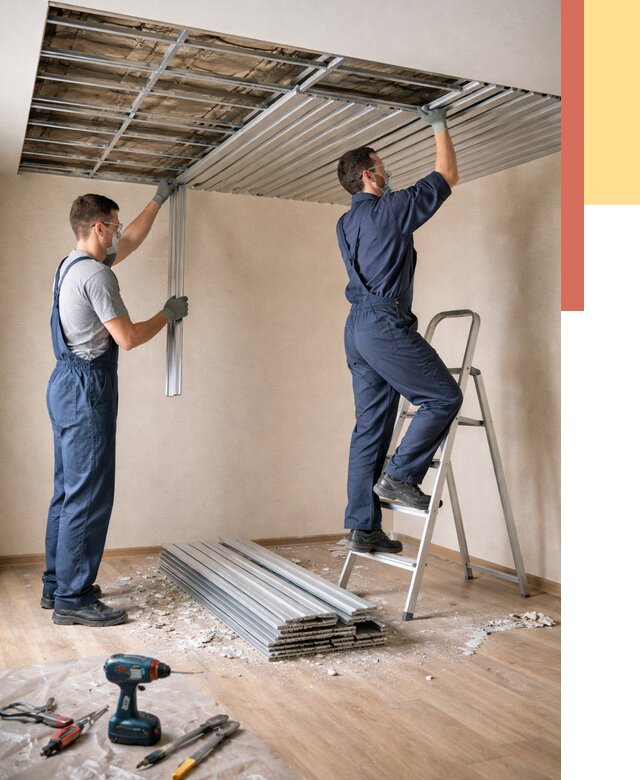 Демонтаж реечного потолка в Удомле от 4675 руб. быстро и недорого | ОТДЕЛОЧНИК-Дмл