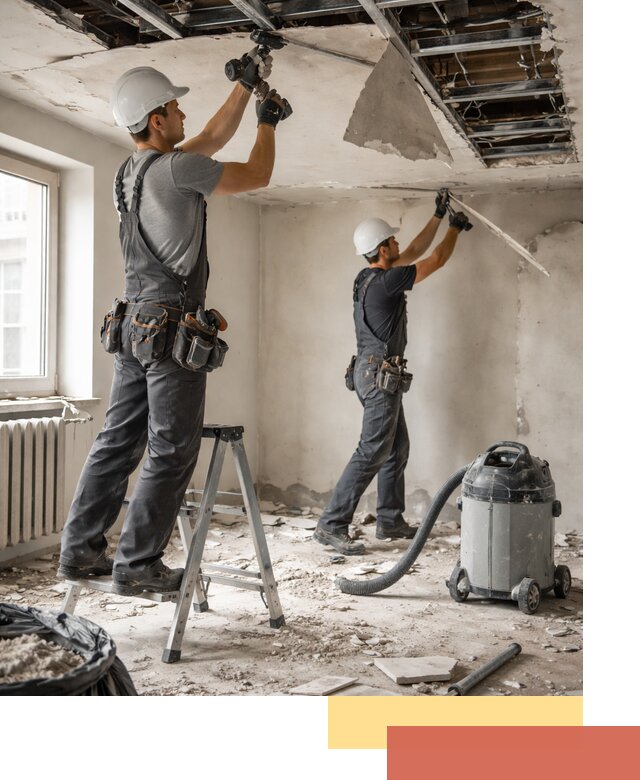 Демонтаж гипсокартонного потолка в Удомле быстро и аккуратно