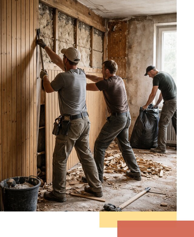 Демонтаж вагонки и вывоз материалов в Удомле