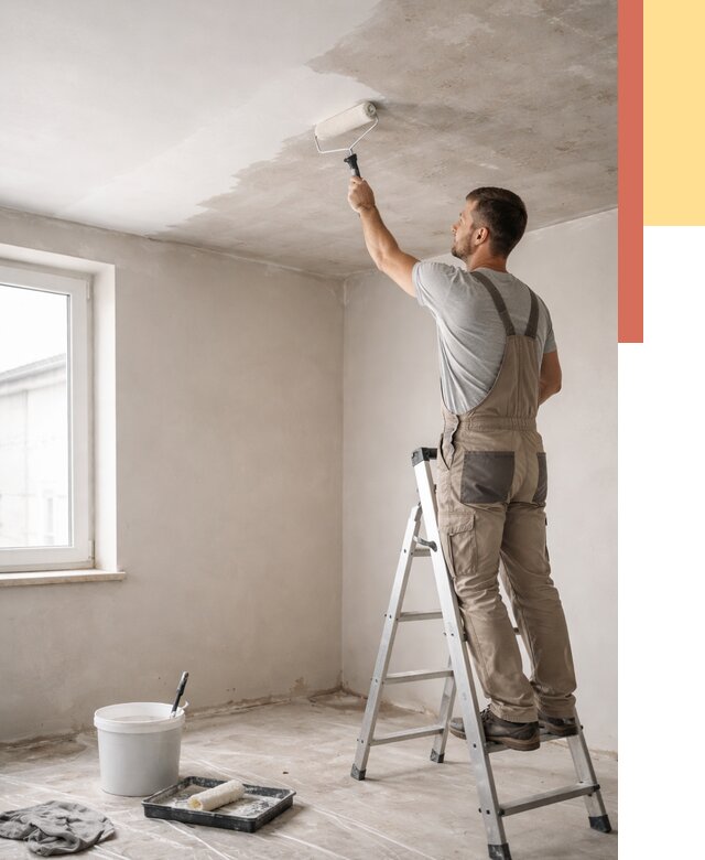 Грунтовка потолка в Удомле от 2597 руб. — быстро и недорого | ОТДЕЛОЧНИК-Дмл