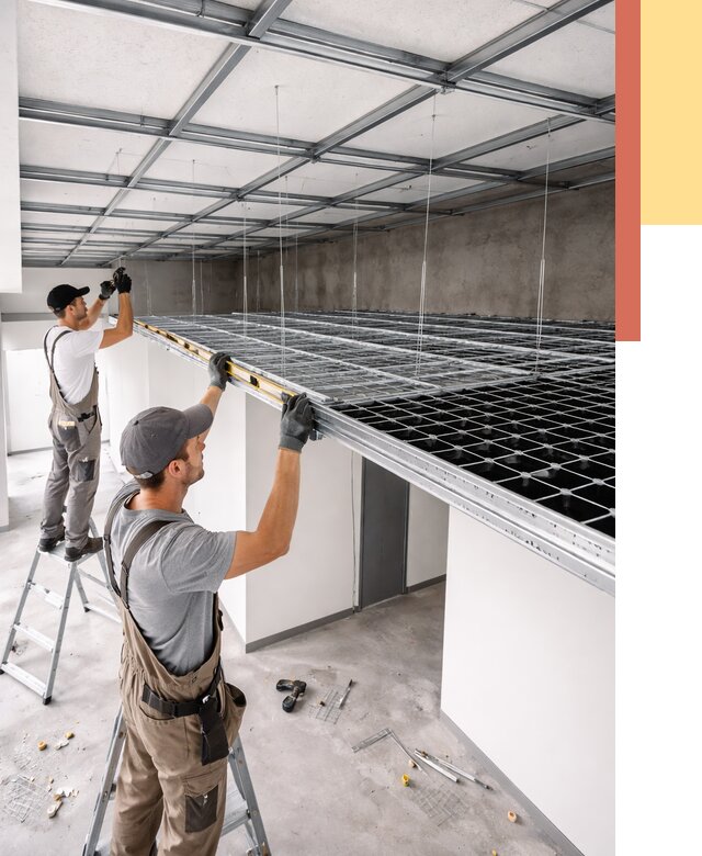 Монтаж потолка грильято в Удомле от 468 руб./м² — быстрая сборка под ключ | ОТДЕЛОЧНИК-Дмл