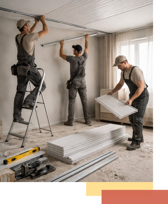 Монтаж потолка из ПВХ панелей в Удомле оперативно и качественно