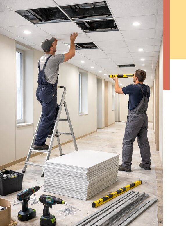 Ремонт потолка Армстронг в Удомле от 4675 руб. — быстро и недорого | ОТДЕЛОЧНИК-Дмл