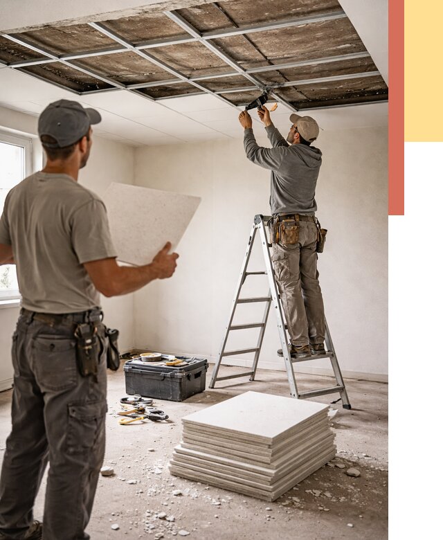 Замена плит подвесного потолка в Удомле от 1818 руб. быстро и недорого | ОТДЕЛОЧНИК-Дмл