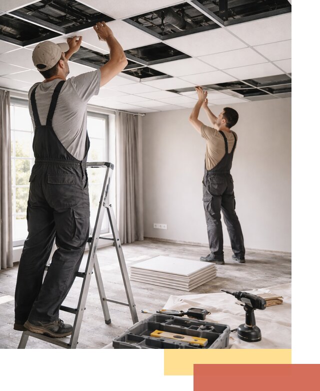 Замена плит подвесного потолка в Удомле быстро и качественно