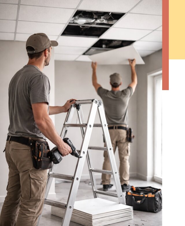 Обслуживание подвесного потолка в Удомле от 3636 руб. — быстро и недорого | ОТДЕЛОЧНИК-Дмл