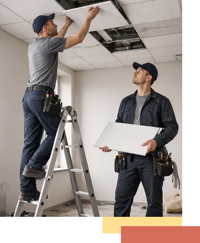 Обслуживание подвесного потолка в Удомле — ремонт и чистка