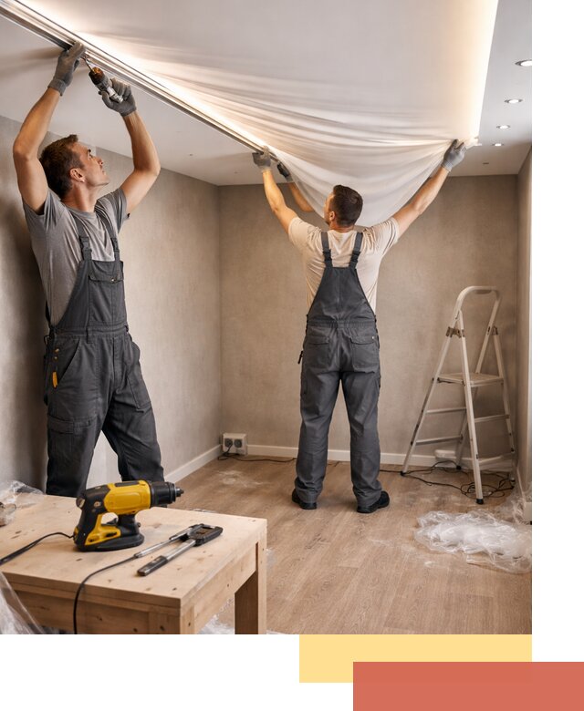 Монтаж натяжного потолка с подсветкой в Удомле цена и сроки