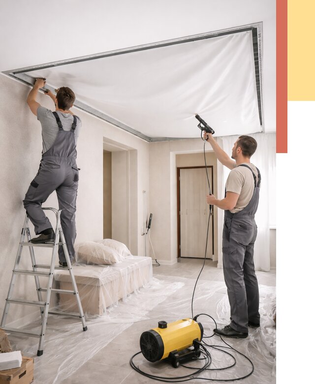 Монтаж натяжного потолка в прихожей в Удомле от 2753 руб. под ключ | ОТДЕЛОЧНИК-Дмл