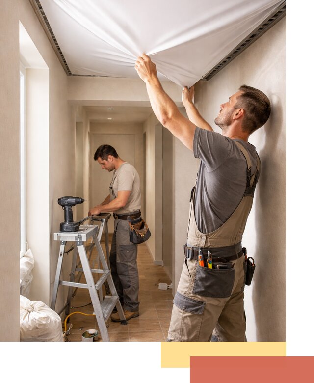 Монтаж натяжного потолка в прихожей в Удомле