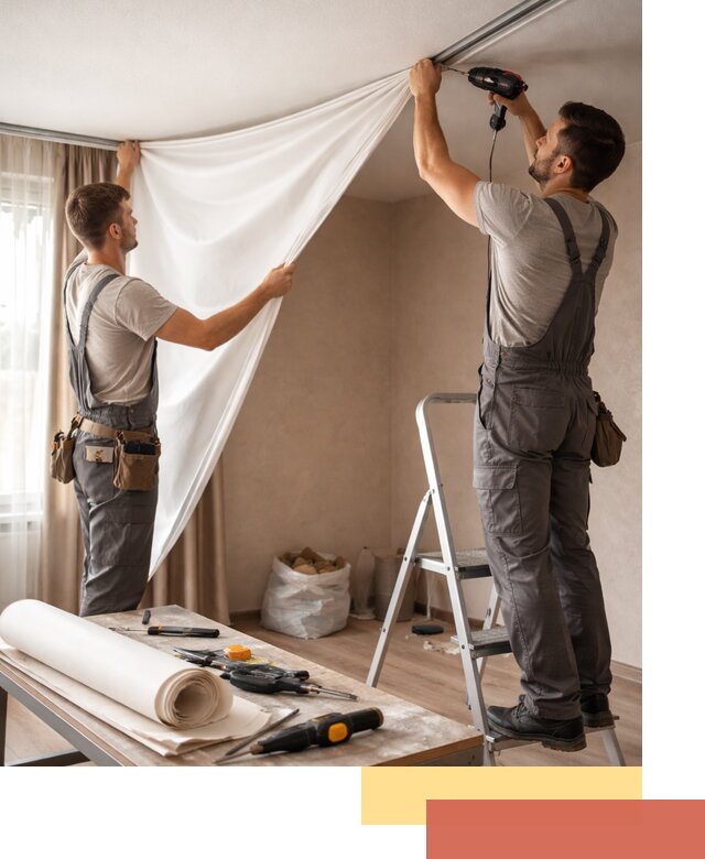 Замена полотна натяжного потолка в Удомле быстро и качественно