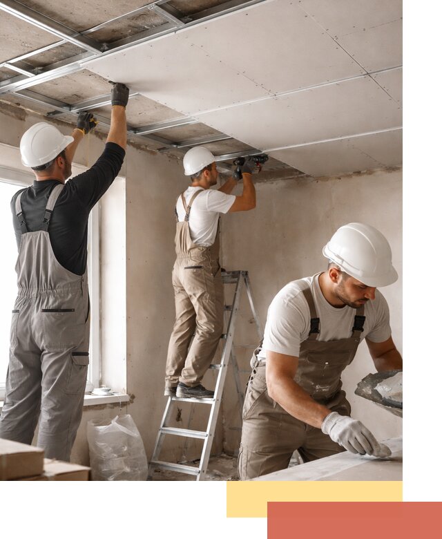 Одноуровневый потолок из гипсокартона в Удомле — монтаж и отделка