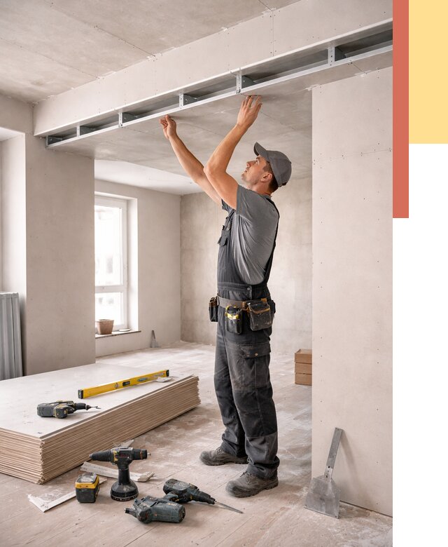 Потолок из гипсокартона с нишей в Удомле от 1299 руб. под ключ | ОТДЕЛОЧНИК-Дмл