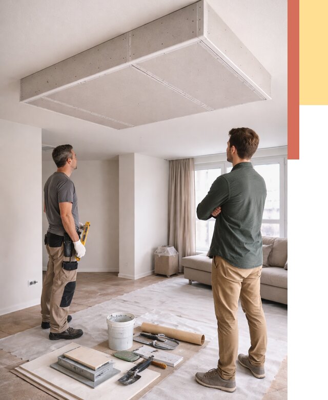 Короб на потолке из гипсокартона в Удомле от 2286 руб. — монтаж и услуги под ключ | ОТДЕЛОЧНИК-Дмл