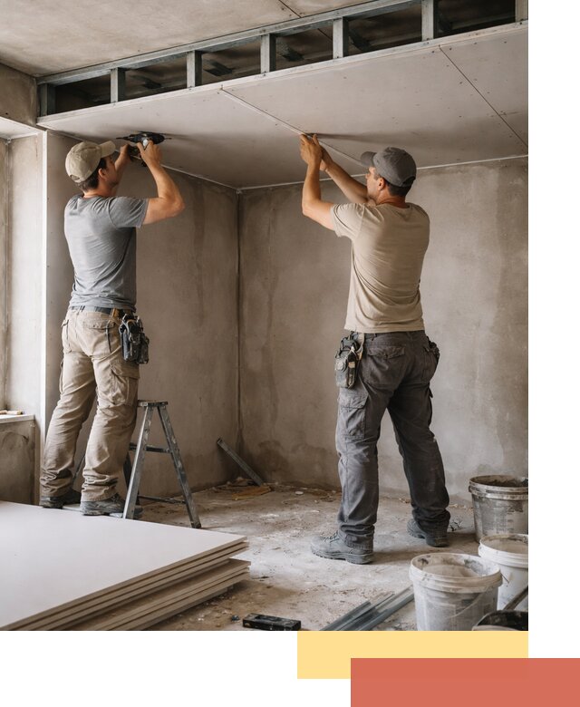 Короб из гипсокартона на потолке под ключ в Удомле