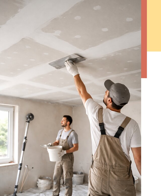 Шпаклевка потолка из гипсокартона в Удомле от 3324 руб./м2 — услуги под ключ | ОТДЕЛОЧНИК-Дмл