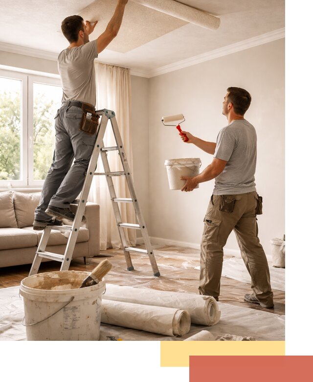 Поклейка обоев на потолок в Удомле — качественно и быстро