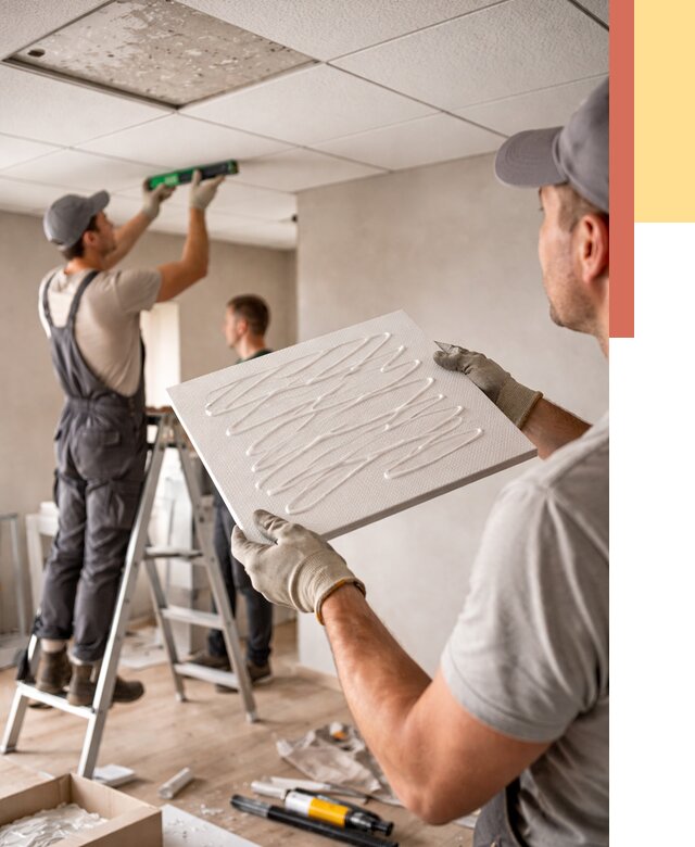 Монтаж потолочной плитки в Удомле от 4675 руб. — быстро и недорого | ОТДЕЛОЧНИК-Дмл