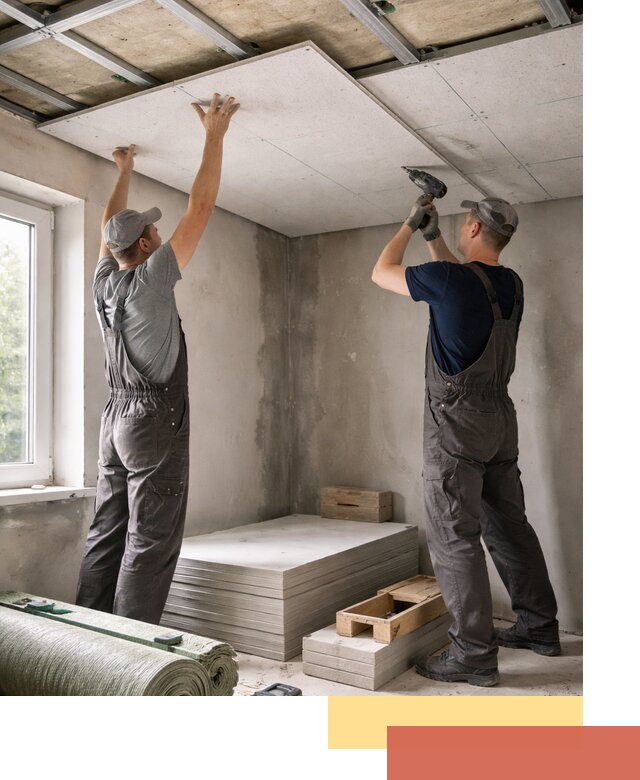 Шумоизоляция потолка панелями ЗИПС в Удомле